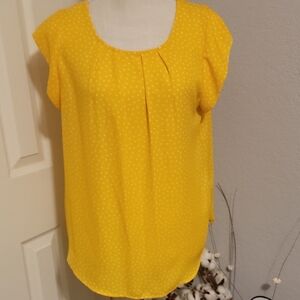 Sweet Rain Yellow Polka Dot Blouse